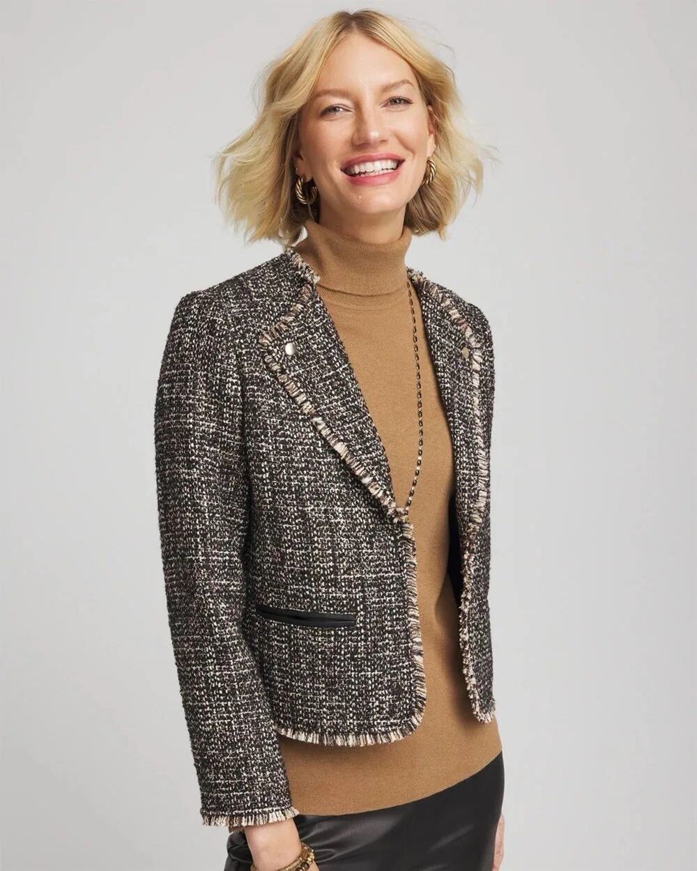 Chico’s Sz 3 XL Tweed Mix Moto Jacket